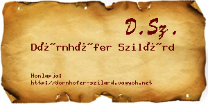 Dörnhöfer Szilárd névjegykártya