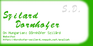 szilard dornhofer business card