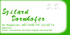 szilard dornhofer business card